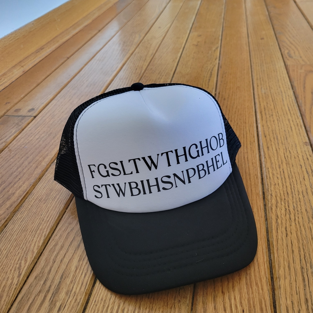 Black and White Trucker Hat John 3:16